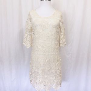 MIA MADDISON CREAM LACE DRESS SIZE SMALL PETITE